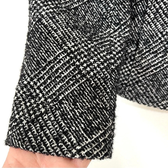 Talbots Wool Tweed Black Glen Plaid Blazer Jacket Size 4 Petite - Picture 6 of 12